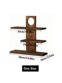 1 pieza Estante de madera maciza multicapa para joyas/Estante de almacenamiento/Estante colgante decorativo/Bandeja de almacenamiento/Bandeja para joyas/Estante de exhibición de joyas/Estante de exhibición decorativo/Estante de bandeja de almacenamiento mediano estilo Maillard/Estante estilo vintage - Multicolor - Ver 13