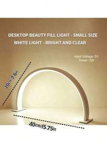 Half Moon Shaped LED Nail Lamp, USB Powered, 3-Color Adjustable Brightness, Stepless Dimming, Space-Saving, Reading Study Lamp, Lamp, Bedroom Night Light, Living Room Lighting, 3-Color Button Dimming, USB Plug-In, Suitable For Nail Art Lighting And Study Reading, Cabinet Fabric Lighting, Flicker-Free, Adjustable Brightness, Adjustable Color Temperature, Portable Design, Suitable For Nail Art, Eyelash Extension - Nail Art Half Moon Lamp - View 12