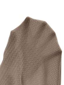 de manga corta para la primavera y el verano con cuello redondo y unicolor en tela texturizada para uso casual - Café integral - Ver 7