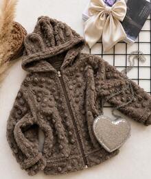 Children's Hooded Jacket With Ears - Cold Weather Fashion Blogger Autumn Winter - Rỉ Nâu - Xem 1