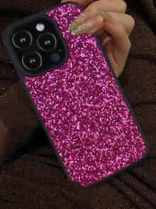 亮片鑽石 1 個裝奢華水鑽皮革手機殼，適用於 iPhone 17 Air 17 16 15 14 13 12 11 Pro Max Plus X XS XR 7 8 以及 Galaxy S21 S22 S23 S24 Plus S25 Ultra A15 A16 A55 A53 - 玫紅色 - 查看 7