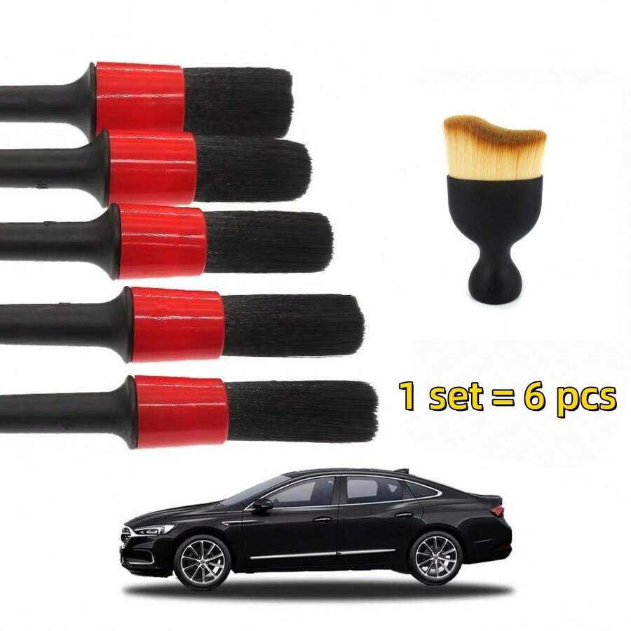 6pcs/Set Complete Car Truck Detail Brush Set - Premium Car Wash Kit With Wheel, Interior, Dashboard And Vent Brushes For Thorough Cleaning - Sets - View 1