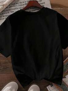 Women's Cotton T-Shirts, Simple, Printed, Crew Neck, For Everyday Wear, Plus Sizes. T-Shirt With Print: "I'm Not Clumsy, Only The Floor Hates Me, The Table And Chairs Are Abusive, And The Walls Intimidate Me." Women's Cotton T-Shirts. - 黑色 - 查看 2