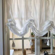 1/2pcs Sheer Curtain Panels, French Cream Voile Curtains, Lift-Up Curtain For Balcony, Transparent But Not See-Through, Suitable For All Seasons - 1PC - View 11