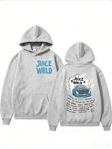 Juices WRLDs Hoodies Men Women's Hooded Sweatshirts Fashion Hip Hop Casual Pullovers Autumn Boys Girls Black Streetwear Juicewrldwinter Clothes For Women,Christmas Gifts - Xám - Xem 10