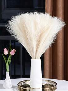 10-Piece Set Of Brown Large Fluffy Imitation Dandelion And Reed Grass, Bohemian Style Farmhouse Home Decor, Vase Filling Display, Living Room And Bedroom Home Decorations, Wedding Bride Party Decoration, Autumn Thanksgiving Decoration - Multicolor - View 4