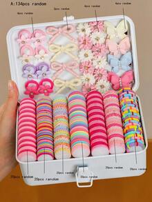 134/300pcs Girls' Multi-Color Pearl Butterfly Versatile Bangs & Ponytail Hair Clips, Hair Accessories For Daily Use - Multicolor - View 11