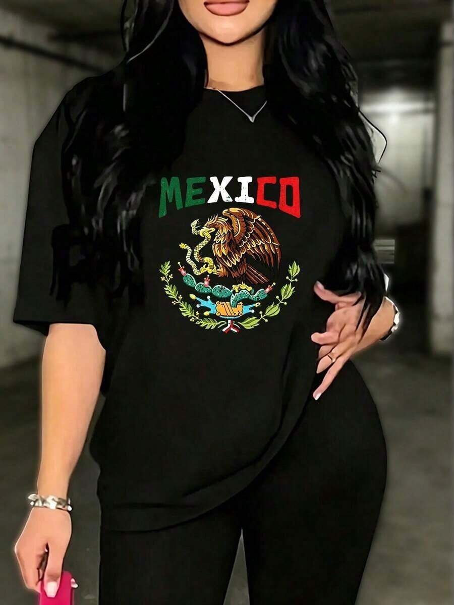 Women's Oversized T-Shirt With Moon And Stars - Spiritual And Chic Fashion For Mexican Women - Pure Cotton - 黑色1 - 查看 1