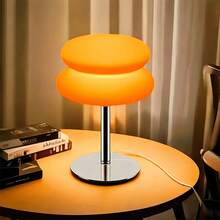 1PC Creative Double-Layer Bread LED Table Lamp, Candle Dinner Decor Night Light, USB Light, Button 3-Color Dimmable, 3D Hamburger Shape, Minimalist Design - Hamburger-shaped Table Lamp - View 12