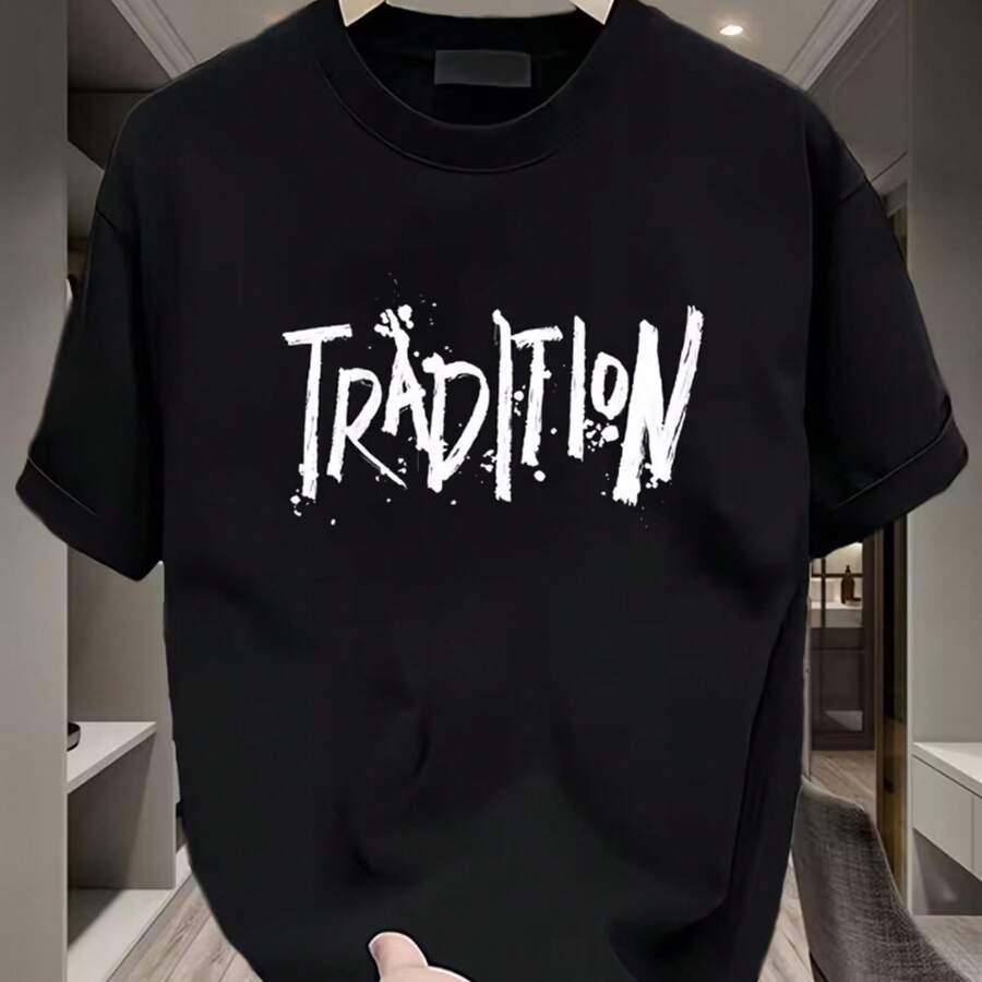 Printed T-Shirt For Men And Women - Black - View 1