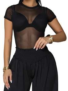 Comfortable Black Woven Fabric Jogger Pants For Women Stylish Cropped Length And Slouchy Fit - Black - View 5