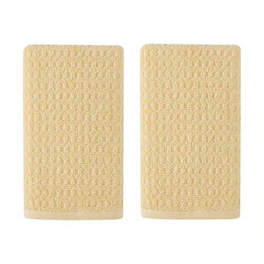 Bahama - Toallas de Mano, Toallas de algodón Suaves y absorbentes, Bajas Pelusas, Resistentes a la decoloración , 2 Piezas - Amarillo del Pacfico Norte - Ver 1