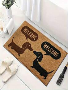 1pc Crystal Velvet Super Cute Brown & Black Long Plush Welcome Mat, Suitable For Porch, Kitchen Or Entryway, Perfect Gift For Pet Lovers, Easy To Clean, Interesting Design - A - View 6