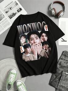 Limited Edition WONWOO SEVENTEENS T-Shirt - Vintage Graphic Wonwoo T-Shirt - Retro Wonwoo T-Shirt - Funny Wonwoo Meme - Korean Boy Band T-Shirt - Black - View 6