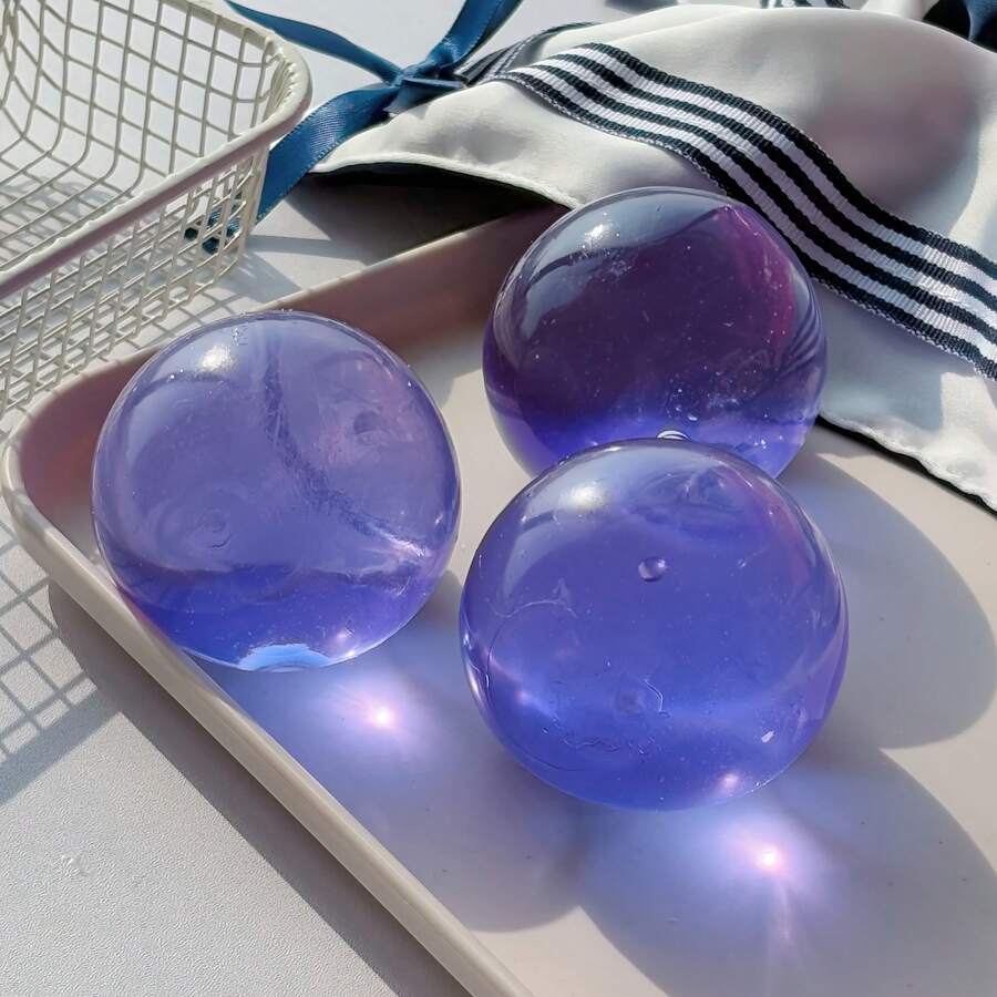 Juguete de apretar redondo de 6cm de malta, pelota de apretar de aceite de coco de rebote lento azul hecha a mano, adecuada para regalos de vacaciones, regalos divertidos y lindos, regalos de cumpleaños, regalos de Pascua, regalos de Halloween, regalos de Navidad, recuerdos de fiesta