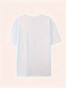 Women's 180g White T-Shirt, Printed On Both Sides With A Skull And Slogan, Casual Top, Round Neck And Short Sleeves, With The Print "My Mouth Is A Bakery, I Don't Sweeten Anything" - A Stylish One-Piece Design. - 白色 - 查看 2