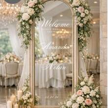 Customized Mirror Sticker Wedding Decoration - Wedding Signage Decor DIY Wedding Sticker - Mirror Sticker "Welcome To The Wedding" - Customized Mirror Letter Sticker Decal - Just Married - Wedding Marriage Decor/Modern Wedding Welcome Sign/Personalized Newlyweds Name And Date/Mirror Sticker-Bridal Shower - Multicolor - View 4