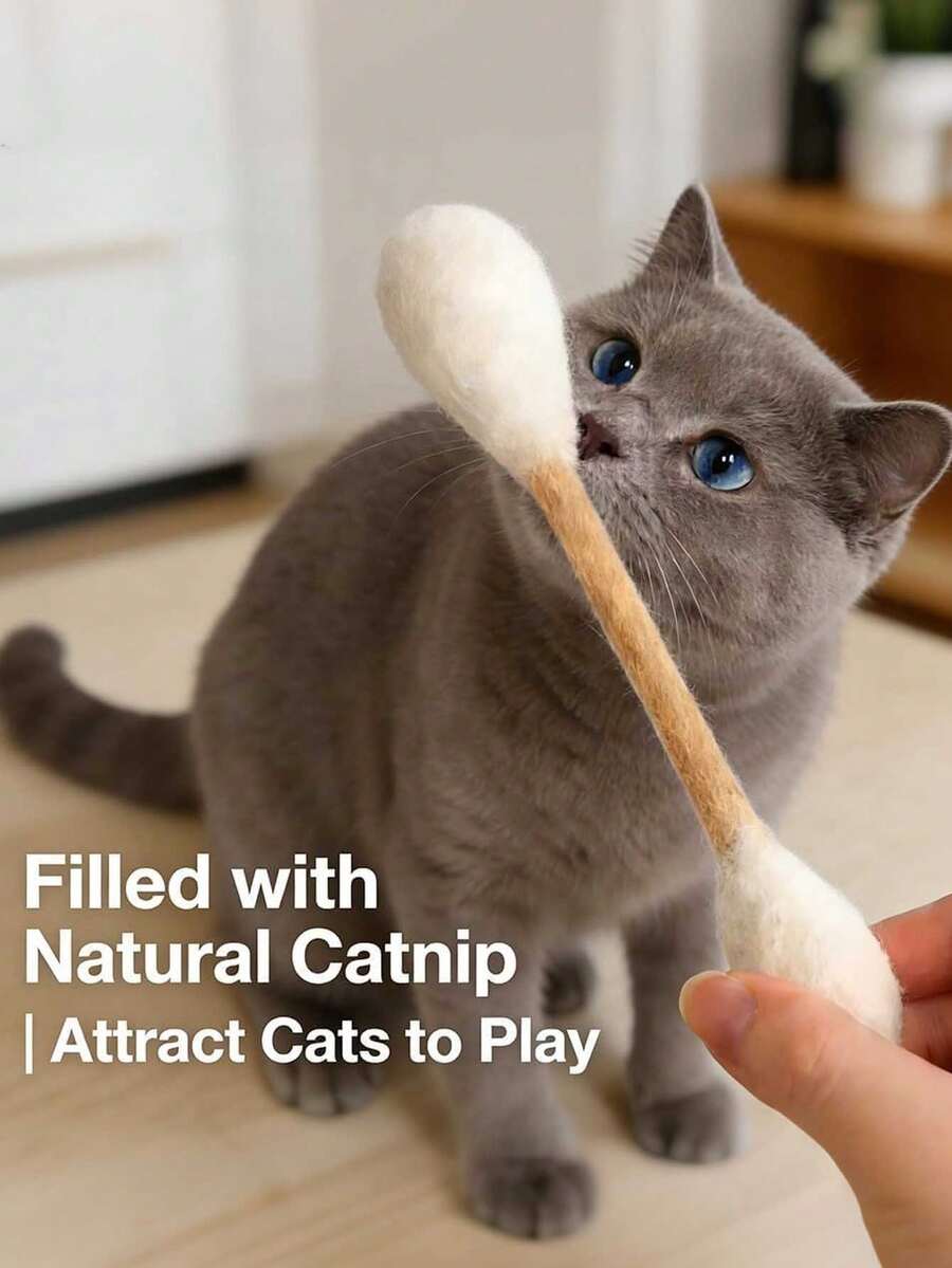1/6pcs 6 Colors Interactive Cat Teaser Wand, Indoor Boredom Relief Cat Toy, Large Size Cat Kicking Game, Suitable Gift Accessory For Cat Lovers