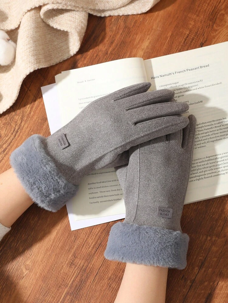 1 par de guantes gruesos y multicolor para mujer, adecuados para ciclismo, motociclismo y clima frío en otoño e invierno, esenciales para el atuendo diario - Maokou - Añade 9