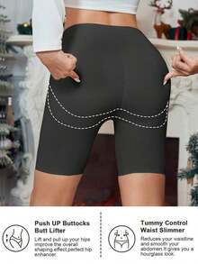 1 Piece Women's Seamless Waist Shaper Dress With Padded Bust, Christmas Shaper Dress, Tummy Control, Butt Lifter, Bodysuit - 黑色 - 查看 10