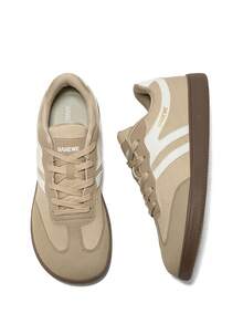 Sepatu Sneakers BAREWE Unisex Minimalis dengan Desain Ujung Lebar | Tanpa Hak | Sepatu Sneakers Kanvas Bergaya, Cocok untuk Jalan Sehari-hari dan Olahraga Kasual - Aprikot - View 3