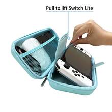 Portable Carrying Case For Nintendo Switch OLED, Black Wear-Resistant Fabric, High-Hardness EVA Hard Shell Effectively Protects Against Drops And Shocks, Layered Mesh Pocket Design, Textured Handle, Lightweight And Easy To Carry - View 8