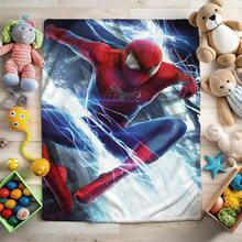 1pc S-Pider-Man Print Blanket,Retro Cartoon Style Throw Blanket,Cartoon Character Printed Blanket,All-Season Universal Nap Blanket,Character Home Decor Blanket,Modern Fashion Gift Suitable For Home Bedroom Bed Sofa Office Lunch Break Cover Picnic Blanket - Nhiều màu - Xem 1