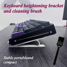 3pcs Ergonomic Keyboard Riser Stand Inclined Stand With Cleaning Brush, Anti-Slip Universal Stand, Multi-Color Optional, Convenient For Typing, Suitable For Long Computer Office, Home Office Supplies, PC Gaming Accessories Additions, Improve Typing - A - View 9