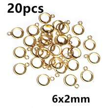20 piezas de anillos de aro de color dorado de acero inoxidable, conectores circulares para hacer joyas DIY, accesorios para pulseras y collares - fianzas - View 16