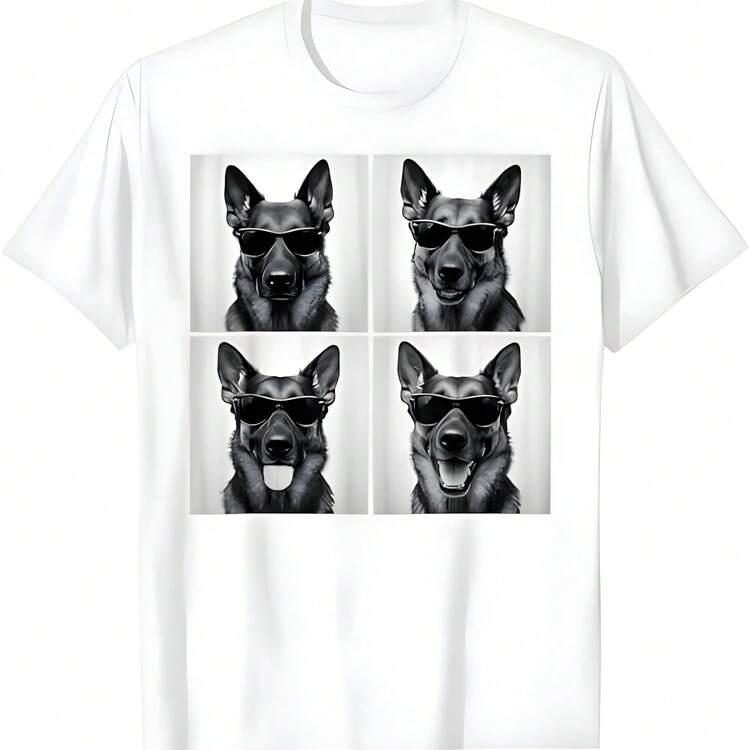 Funny German Shepherd Lover Cute GSD Dog Photo Booth T-Shirt - 白色 - 查看 1
