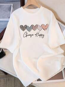 Women's Modern, Casual T-Shirt, Perfect For Parties And Lounging At Home, 100% Cotton, Loose Fit. Pure T-Shirt For Women, Short-Sleeved, Niche Design And Print, 2026 Summer New Loose Half-Sleeved Slim Top For Women, 100% Cotton - 白色 - 查看 6