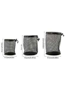 1pc Golf Ball Mesh Bag, Available In Small, Medium And Large Sizes, Capacity Range 15-50 Balls, Drawstring Design For Easy Storage, Made Of High-Density Nylon Mesh For Breathability And Durability - Multicolor - View 2