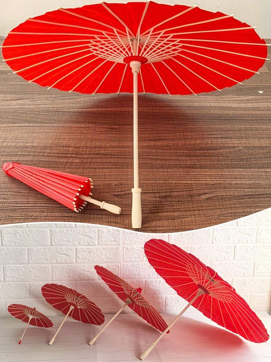 1个红色纸伞装饰,婚礼纸伞装饰道具,新娘礼物派对装饰,非常适合婚礼仪式、婚礼拍照道具、背景装饰 - 多色 - 查看 1