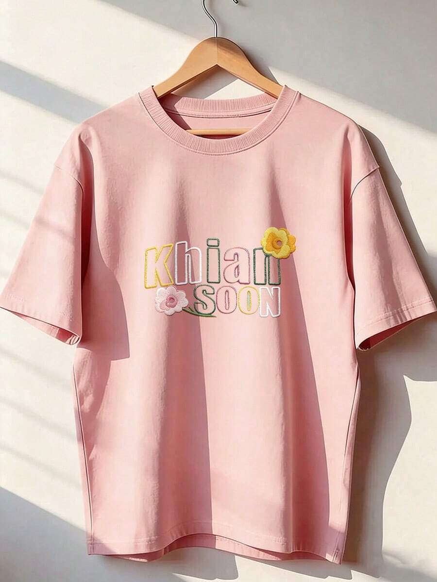 Cute Spring Style Short Sleeve T-Shirt, Fashionable Short Sleeve T-Shirt For Spring And Summer 2026, Made In Mexico, 180 Grams. Cartoon Print, Couple Design, Suitable For Indoor Or Outdoor Wear. Crew Neck, Unisex, Ideal For Office And Leisure. One-Piece Pack. - PK-P631577SLNDXZGY591 - 查看 1