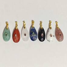 1pc Beautiful Natural Stone Crystal Long Drop Cut Faceted Pendant For DIY Jewelry Accessory Necklace Pendant - Water Droplet Cut - View 4