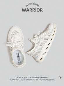 WARRIOR 1双女士运动低帮网面跑步鞋 - 白灰 - 查看 5
