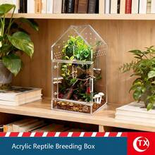 Large Transparent Acrylic Reptile Habitat, Stackable Breeding Box, Suitable For Lizards, Geckos, Parrots, Quails, Insects And Other Pets. Made Of High-Strength Transparent Acrylic Material With Ventilation Design, Easy To Assemble And Clean. Multi-Functional Terrarium, Applicable For Pet Breeding, Landscape Decoration, And Small Animal Housing. Lightweight And Durable Terrarium, Stackable Design To Save Space, Ideal For Reptiles, Birds, Insects And Small Pets. - Multicolor - View 2