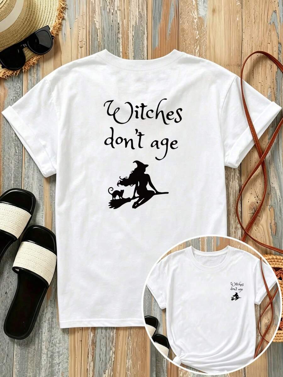 New 180g Short-Sleeved T-Shirt, 1% Cotton, With Front And Back Prints - Vintage Rock, Rock Music - Fashionable Printed T-Shirt For Women, Short-Sleeved, For All Seasons, Modern Clothing - Suitable For Layering In Spring And Autumn Or As A Standalone Garment In Summer, Unisex. - 白色 - 查看 1