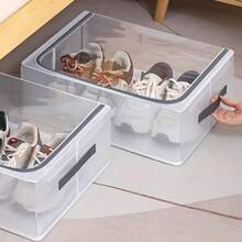 Clear Foldable Shoe Bag - Shoe Box Organizer | Transparent Shoe Rack | Dustproof Shoe Cover | Space-Saving Sneaker Box | Foldable & Easy To Clean - 無色 - 查看 1
