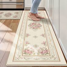 1 pièce Tapis de couloir à motif rose, tapis de style frais, tapis bohème, long tapis de couloir, tapis, tapis de couloir, petit tapis de zone, tapis, décoration de maison, tapis de zone, tapis de zone de salon, décoration de maison de salon, décoration de chambre, tapis lavable, tapis de décoration de chambre, tapis de décoration de maison, tapis de siège de canapé - Multicolore - Voir 1