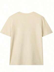 This Women's Casual Cotton T-Shirt Features A Simple Yet Stylish Print Design. The Short-Sleeve Style Is Perfect For A Summer Beach Vacation And Is Also Ideal For Easter Or Mother's Day. The Crew Neck And Short Sleeves Exude A Summery Urban Style, Making It A Lovely Surprise Gift For Friends And Family. Crew Neck, 100% Cotton, Soft Fabric, Short Sleeves - 杏色 - 查看 3