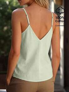 Camiseta de mujer con decoración de botones - Verde - Ver 2