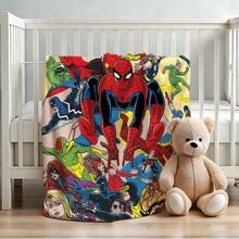 1pc S-Pider-Man Print Blanket,Retro Cartoon Style Throw Blanket,Cartoon Character Printed Blanket,All-Season Universal Nap Blanket,Character Home Decor Blanket,Modern Fashion Gift Suitable For Home Bedroom Bed Sofa Office Lunch Break Cover Picnic Blanket - Nhiều màu - Xem 4