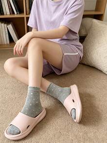 5 Pairs Cartoon Puppy Design Cute Short Socks, High Elasticity Non-Binding, For Women, Spring/Summer - Multicolor - View 5