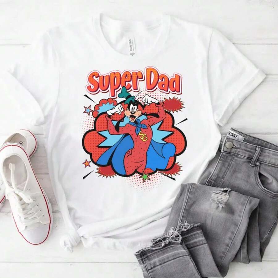 's Super Dad T-Shirt, A 's Movie, And Max World's Best Dad T-Shirt, Disneyland Family Matching T-Shirt, Superhero T-Shirt - 白色 - 查看 1