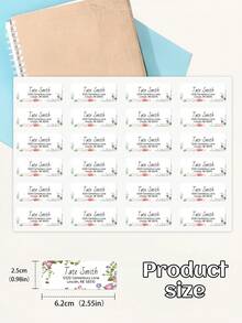 Customized Watercolor Floral Address Labels, Waterproof Stickers With Flower & Eucalyptus Leaf Patterns, Removable Design Suitable For Mailing, Gifts And Student Supplies - Multicolor - View 7