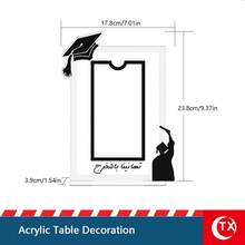 TX 1pc 2026 Acrylic Graduation Party Decor Sign, Modern Minimalist Graduation Theme Money Box Sign, Arabic Style Blessing Gift Card Red Packet Box Desktop Decor With "2026" Text And Graduation Cap, Diploma Pattern, Suitable For Graduation Celebration, Home Decor, Office Desk, Graduation Gift - Multicolor - View 24