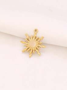 2pcs Stainless Steel Sun Pendant Accessories, High Quality 18K Gold Plated Cat Eye Turquoise Pendant, Suitable For DIY Jewelry Making - Sun Pendant - View 10