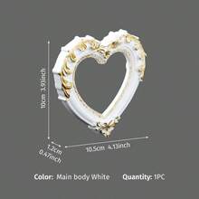 1件裝歐式白色金邊迷你雕花裝飾相框，心形皇冠造型樹脂迷你框，DIY手工配件，多款可選，洛可可鏤空相框，裝飾相框，婚禮裝飾相框，適用於節日慶祝場景裝飾、迷你屋裝飾道具、禮品包裝裝飾 - 白金 - 查看 21