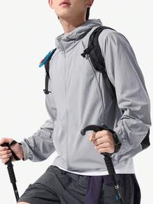 CAMEL CROWN Men's Outdoor Sun Protection Jacket, UV Protection, Waterproof, Cool, Moisture-Wicking, Quick-Drying, Spring/Autumn/Summer. Unisex Style. - Cycle Gray - View 4